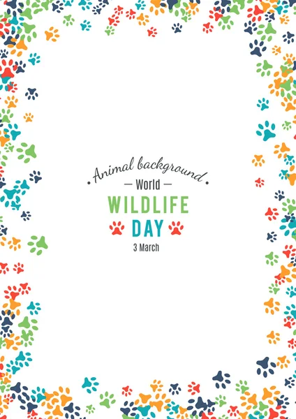 Vector background of world wildlife day — Stock Vector