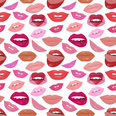 Glamour dudaklar desen ile farklı ruj renkleri