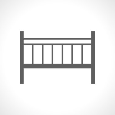 Baby cot icon isolated on white background
