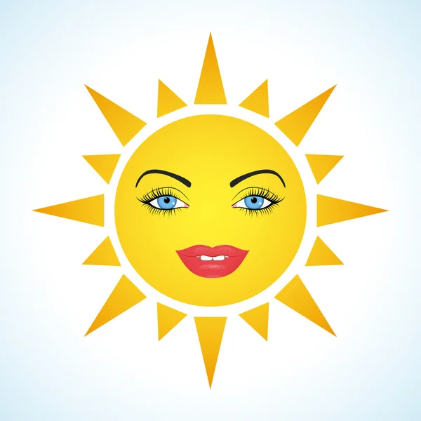 Mignon soleil souriant — Image vectorielle