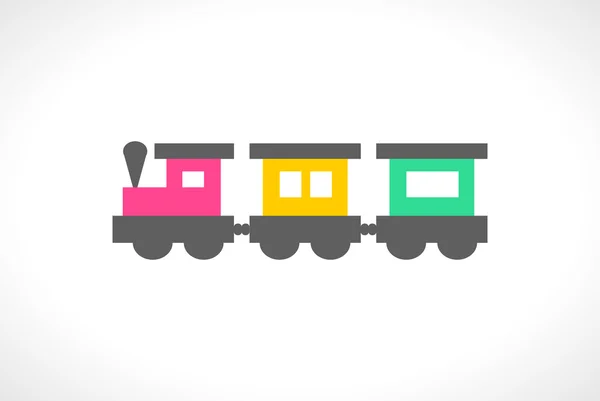 Ilustracja z wielu pięknych kolorowych toy pociąg — Wektor stockowy