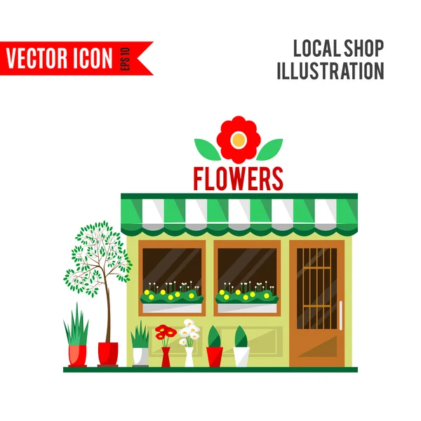 Ilustración de una tienda de flores vector . — Archivo Imágenes Vectoriales