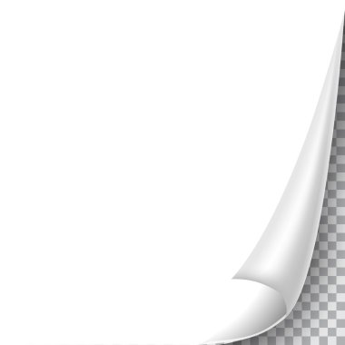 Sayfa kıvır ve gölge, tasarım öğesi boş sayfaya