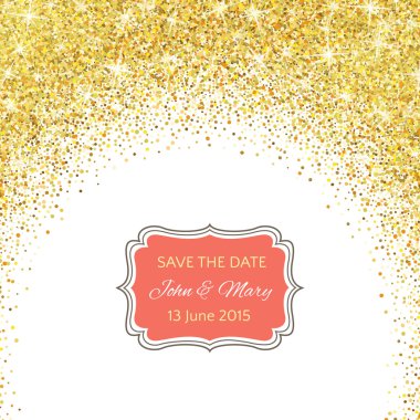 Mükemmel bir düğün şablon altın konfeti tema ile