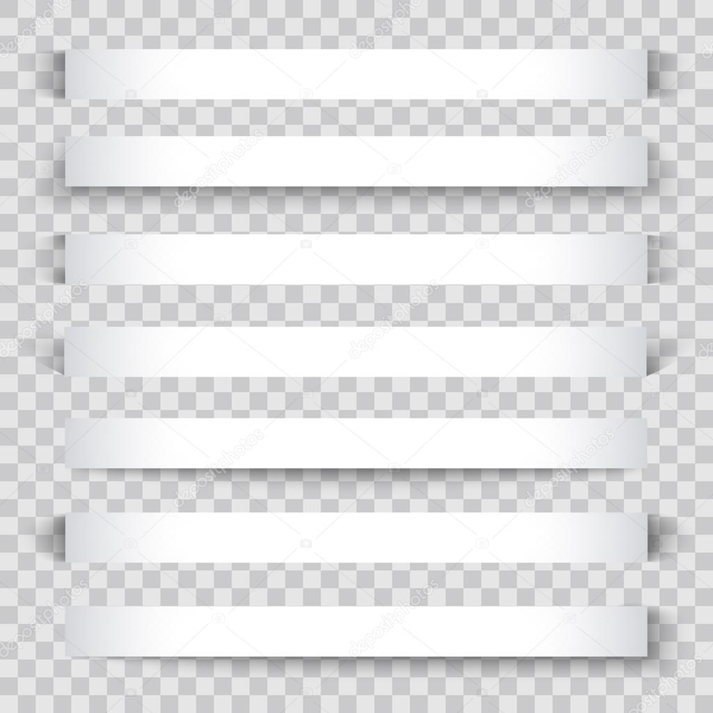 Blank sheet of paper with page curl and shadow, design element