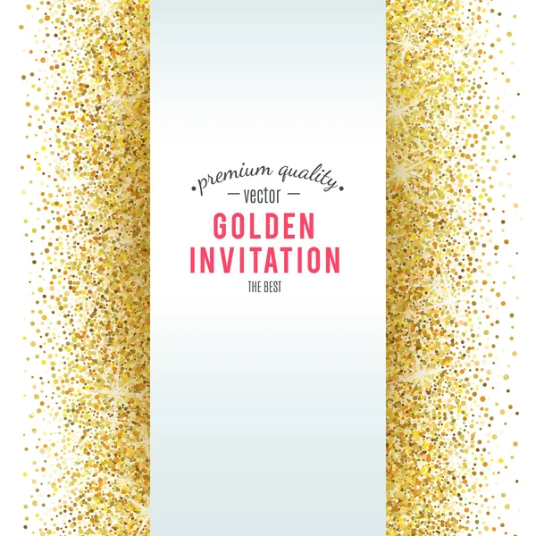 Gouden glitter textuur met sparkles — Stockvector