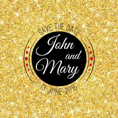 Mükemmel bir düğün şablon altın konfeti tema ile