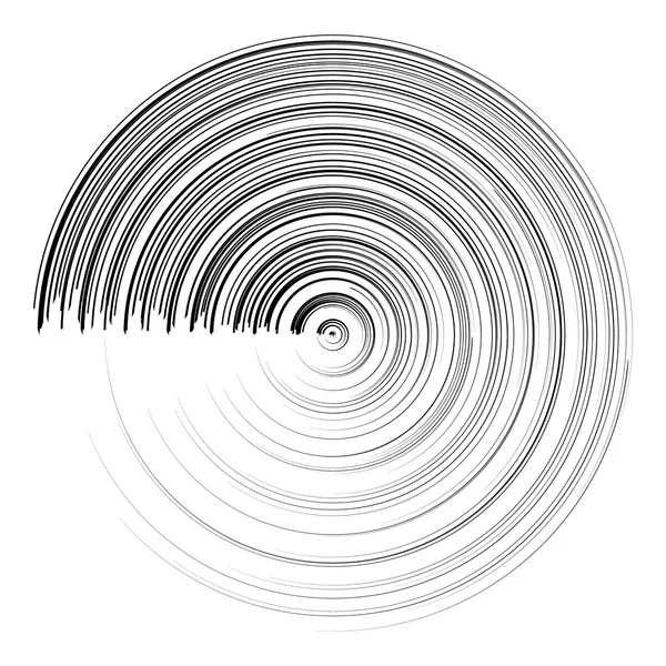 Abstrakter schwarzer, runder Pinselstrich. Vektorillustration — Stockvektor