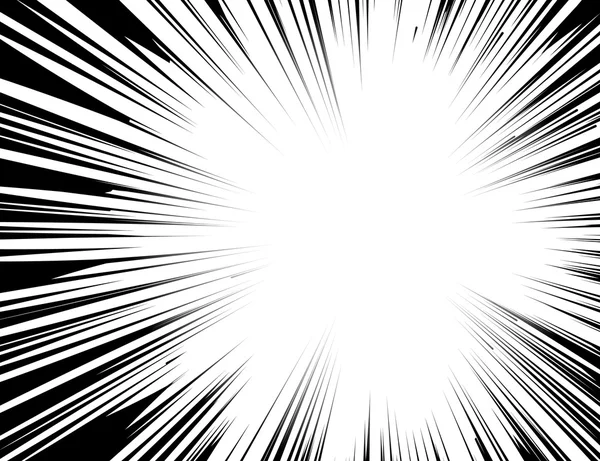 Manga comic book flash explosion radial lines background. — Stock Vector