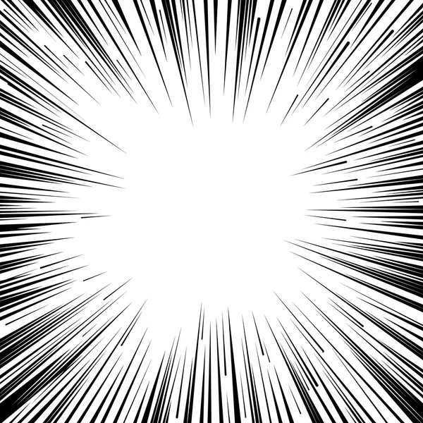 Manga comic book flash explosion radial lines background. — Stock Vector