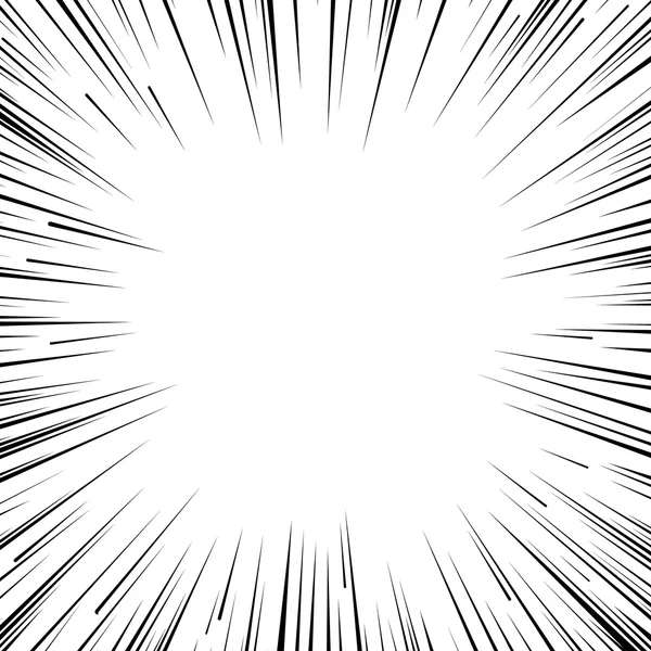 Manga comic book flash explosion radial lines background. — Stock Vector