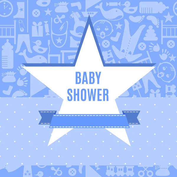 Tarjeta de ducha de bebé en color azul y rosa — Archivo Imágenes Vectoriales