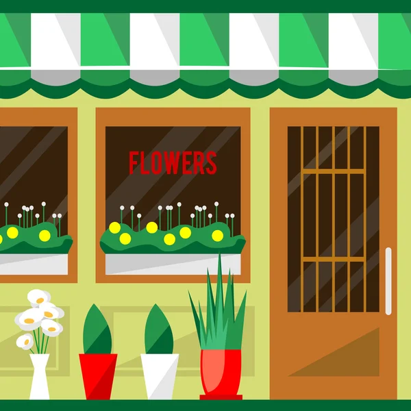 Ilustração de uma loja de vetor de flores . —  Vetores de Stock