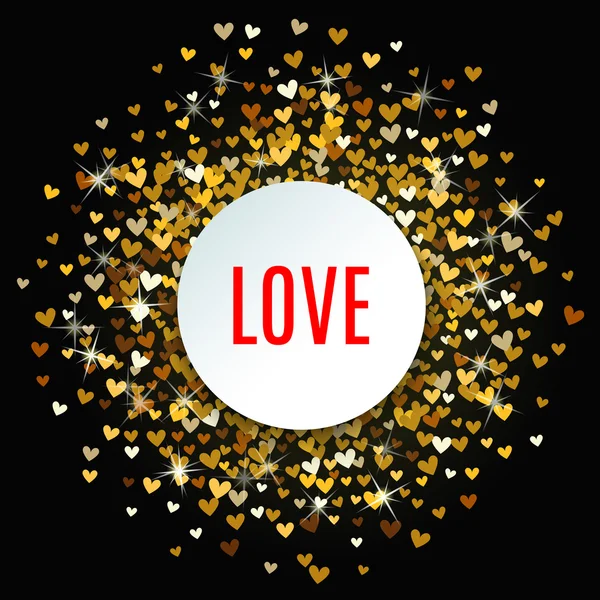 Romantico sfondo cuore d'oro. illustrazione — Foto Stock