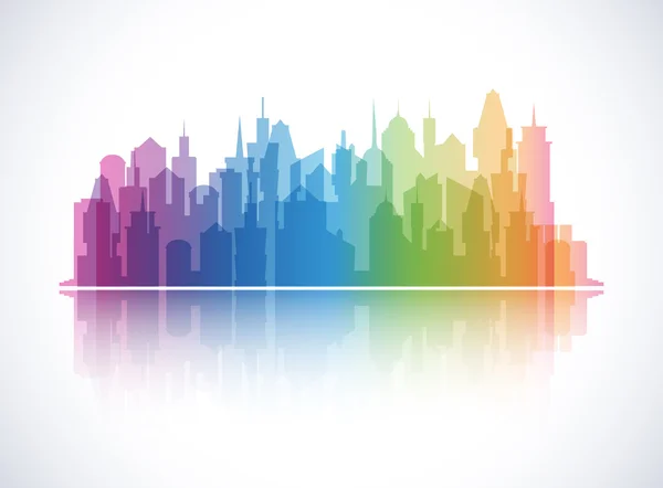 Cityscape colorful background. Skyline silhouette — Stock Photo, Image