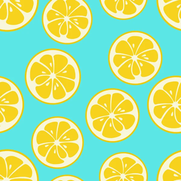 Cute seamless pattern with yellow lemon slices — Stock Fotó