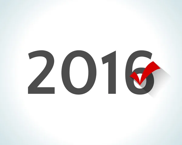 2016 written on white background with a red check mark. — Stockfoto