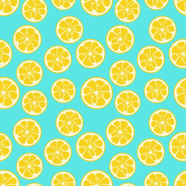 Cute seamless pattern with yellow lemon slices — Zdjęcie stockowe