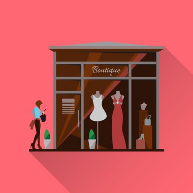 Giyim mağazası. Erkek ve kadın butik