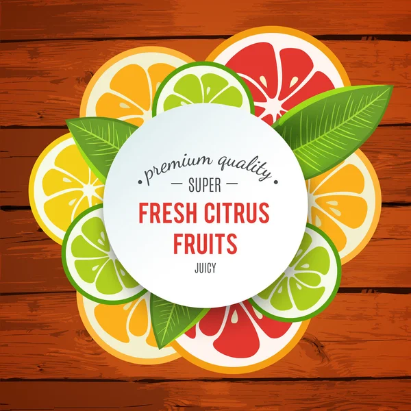 Banner with stylized citrus fruit and splashes — Stock Fotó