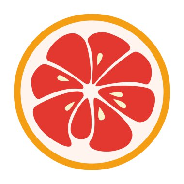 Red grapefruit stylish icon. Juicy fruit logo