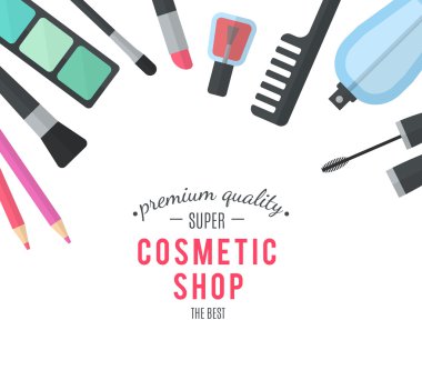 Beauty design. Cosmetic accessories for make-up