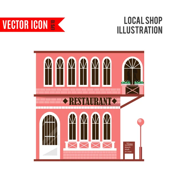 Set of flat vector shop building facades icons — Stock Vector