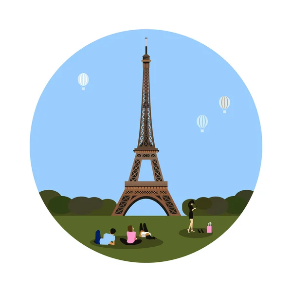 Icona della Torre Eiffel. Segno di Parigi — Vettoriale Stock