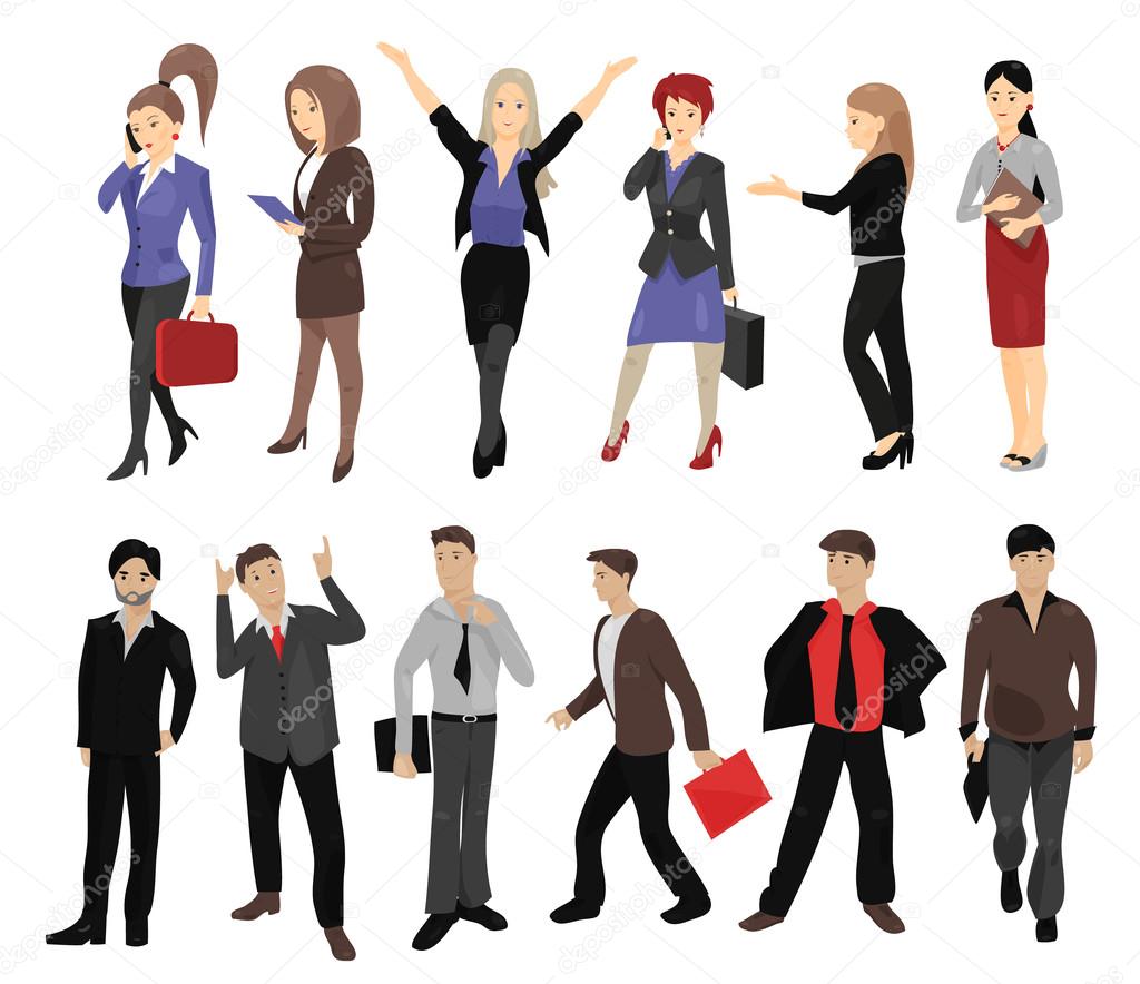 Set of full length portraits of business people Stock Vector Image by ...