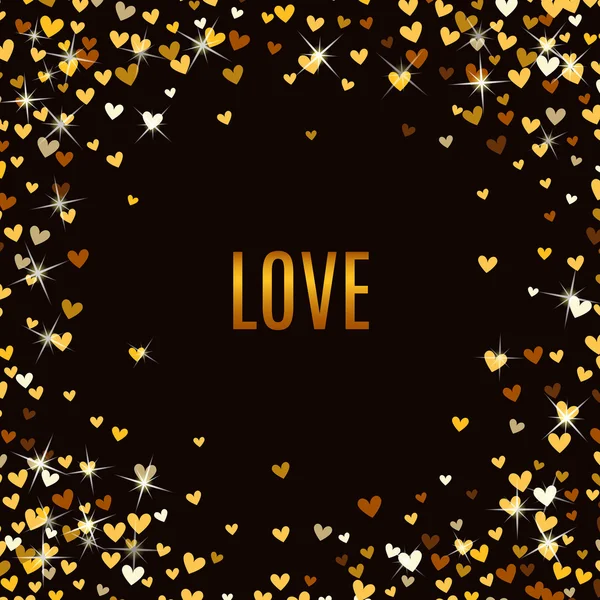 Romantico sfondo cuore d'oro. illustrazione — Foto Stock