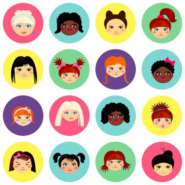 Çokuluslu kadın yüzü avatar profil başkanları