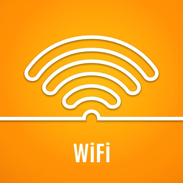 Icono WiFi sobre fondo naranja. ilustración —  Fotos de Stock