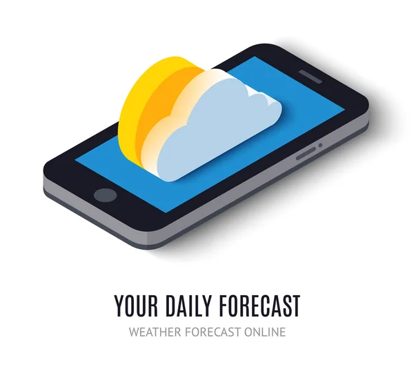 Online daily forecast concept isometric icon. — Stock Photo, Image