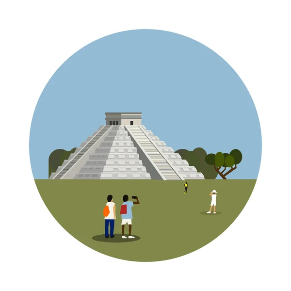 Icona piramide azteca isolata su sfondo bianco — Vettoriale Stock