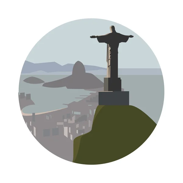 Cristo el Redentor icono aislado sobre fondo blanco — Vector de stock