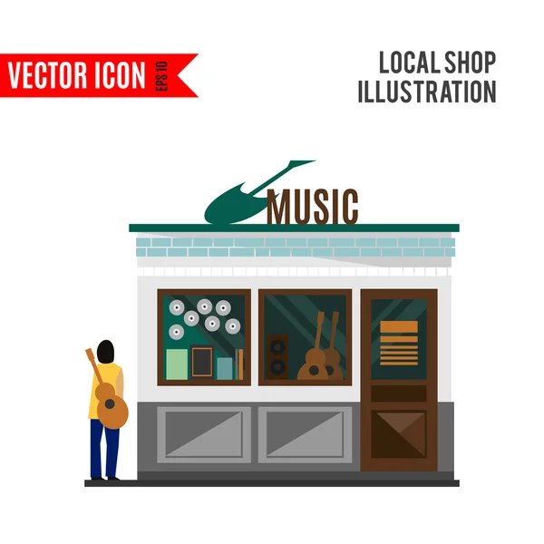 Music shop icon isolated on white background. Vector illustration — Stock Vector