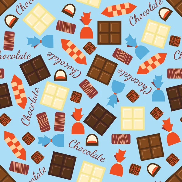 원활한 패턴 블랙, 밀크와 화이트 초콜릿 바 — 스톡 벡터