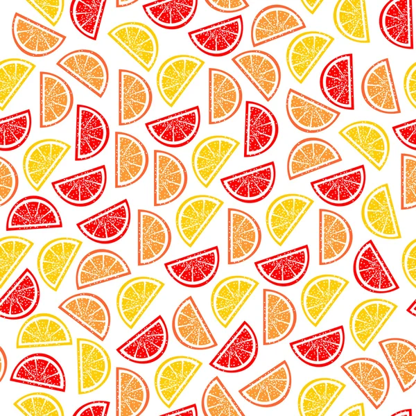 Citrus seamless pattern. Slices of tropical fruits — Stock Vector