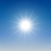 Картина, постер, плакат, фотообои "white glowing light burst sun on blue sky background", артикул 114087750