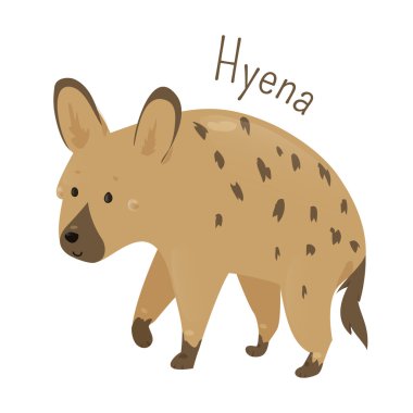 Hyena isolated. Child fun pattern icon. clipart