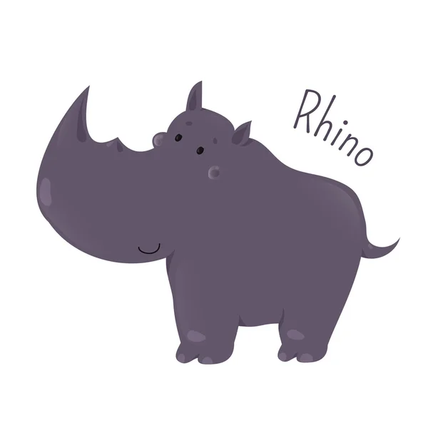 Rhino isolated. Child fun pattern icon. — Stock Vector