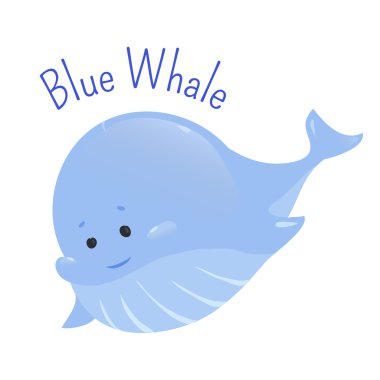 Mavi balinanın beyaz zemin üzerine izole.