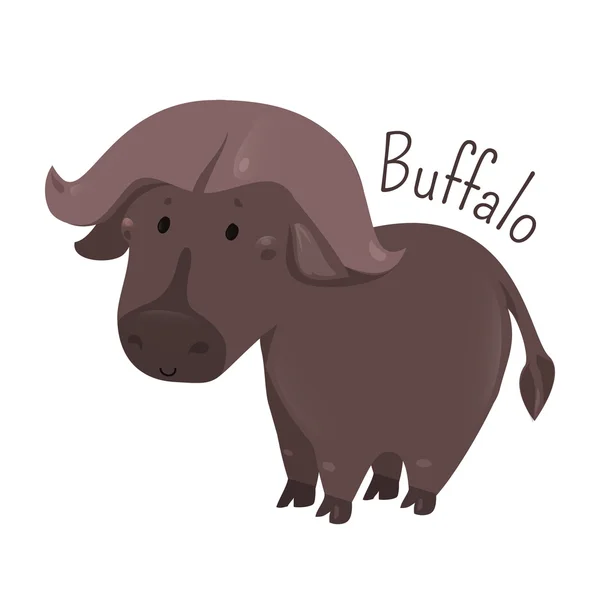 Afrikanische Büffel. Ikone des Kinderspaßes. — Stockvektor