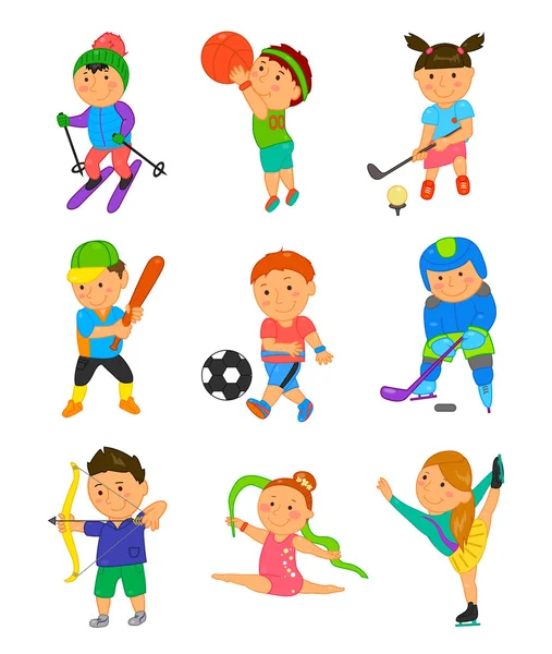Cartoon sport kids. Vector illustration Stock Vector