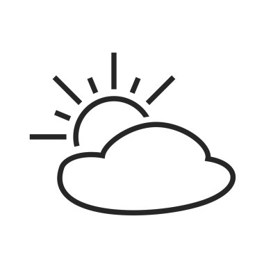 Parçalı bulutlu. Güneşli aralıklarla. Hava tahmini simgesi.