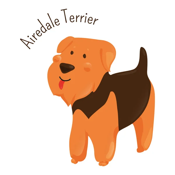 Airedale Terrier isolerad på vit bakgrund — Stock vektor