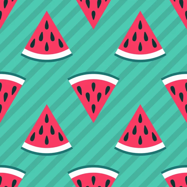 Cute seamless watermelon pattern — Stock Vector