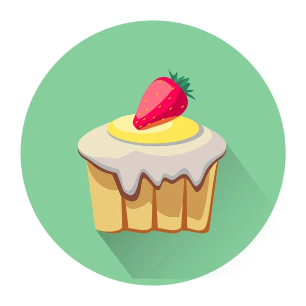 Cartoon dessert taart pictogram — Stockvector