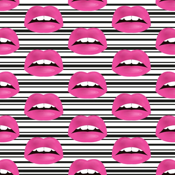 Patrón de labios sin costuras Glamour. Ilustración vectorial para el diseño de moda — Vector de stock