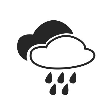 Şiddetli yağmur sürekli. Sis. Sis. Hava tahmini simgesi.